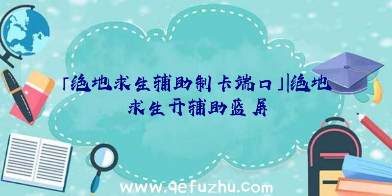 「绝地求生辅助制卡端口」|绝地求生开辅助蓝屏